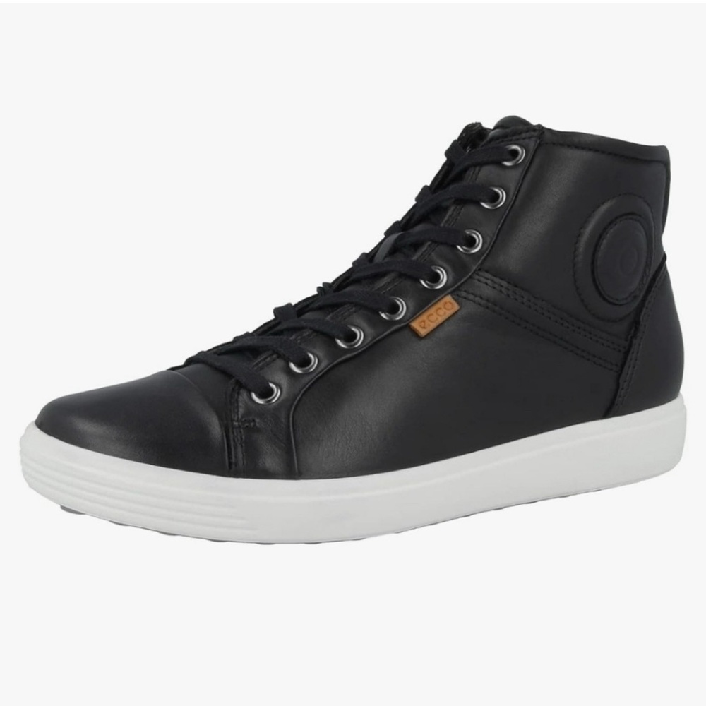 ECCO Women's Black Leather High-Top Sneaker